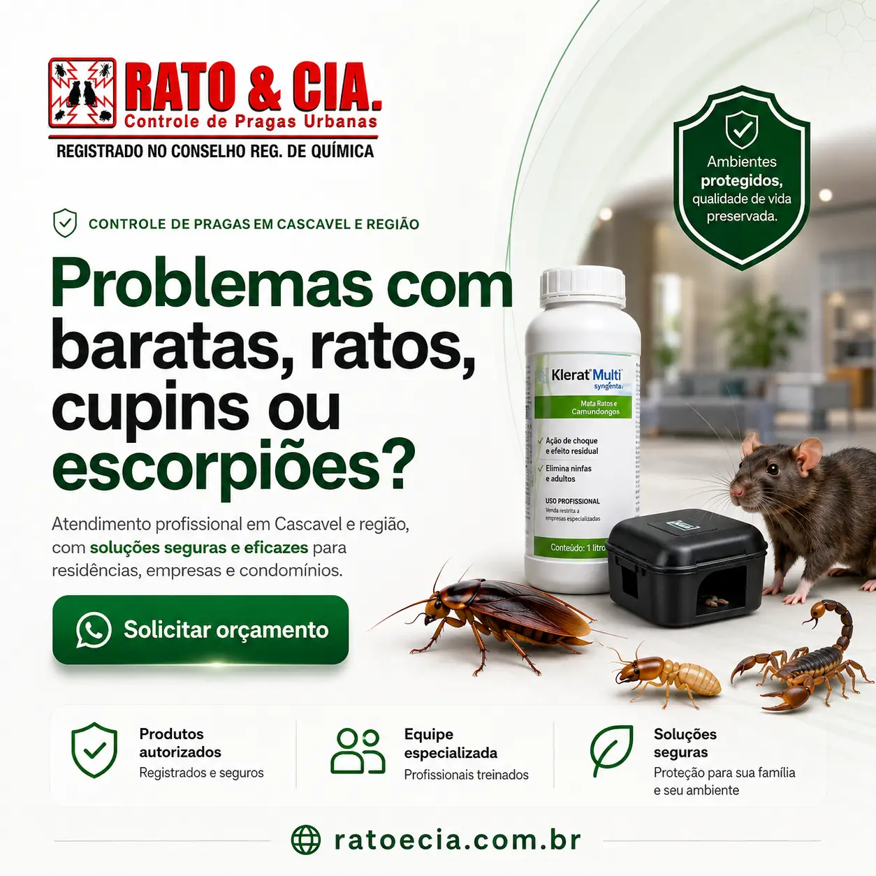 Dedetizadora Rato & Cia - soluções profissionais para controle de pragas