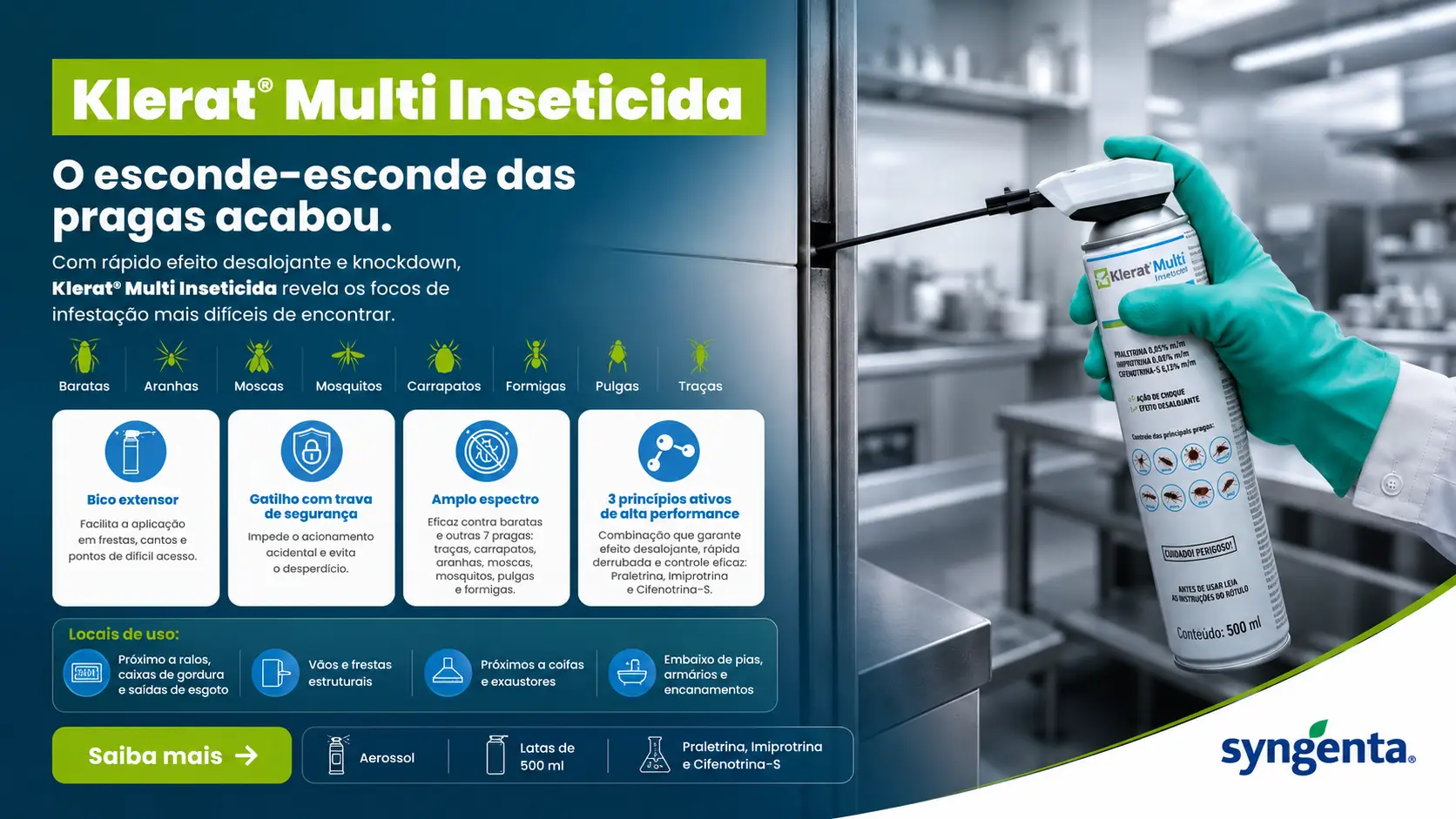 Klerat® Multi Inseticida - controle profissional de pragas