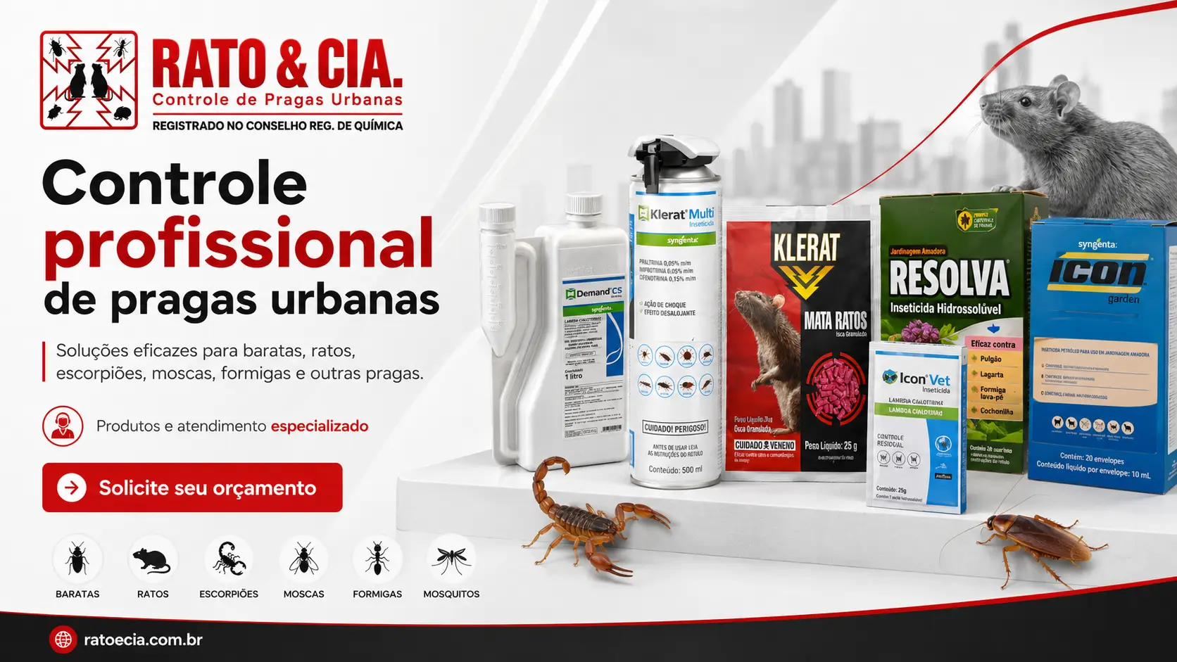 Dedetizadora Rato & Cia - controle profissional de pragas